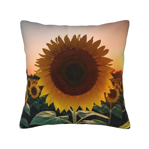 MyPiky Quadratische Kissenbezüge mit Sonnenblumen- und Sonnenuntergang-Druck, für Couch, Sofa, Schlafzimmer, Büro, Wohnzimmer MyPiky Quadratische Kissenbezüge mit Sonnenblumen- und Sonnenuntergang-Druck, für Couch, Sofa, Schlafzimmer, Büro, Wohnzimmer von MyPiky