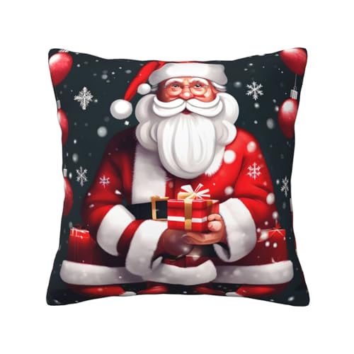 MyPiky Quadratische Kissenbezüge mit Weihnachtsmann-Motiv, für Couch, Sofa, Schlafzimmer, Büro, Wohnzimmer MyPiky Quadratische Kissenbezüge mit Weihnachtsmann-Motiv, für Couch, Sofa, Schlafzimmer, Büro, Wohnzimmer von MyPiky