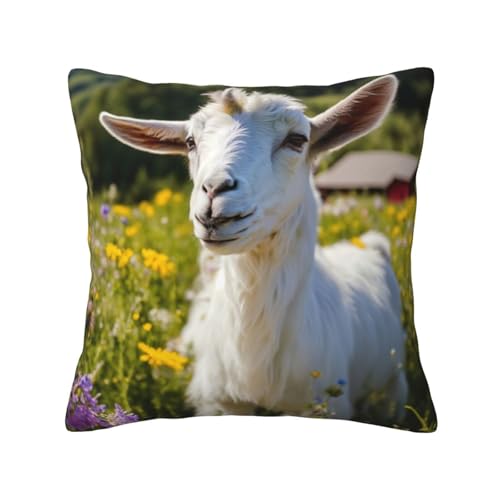 MyPiky Quadratische Kissenbezüge mit Ziegenmuster, für Couch, Sofa, Schlafzimmer, Büro, Wohnzimmer MyPiky Quadratische Kissenbezüge mit Ziegenmuster, für Couch, Sofa, Schlafzimmer, Büro, Wohnzimmer von MyPiky