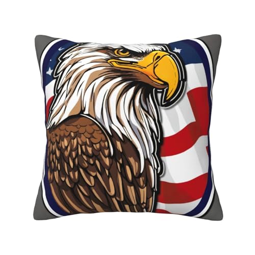 MyPiky Quadratische Kissenbezüge mit amerikanischem Weißkopfseeadler-Druck, für Couch, Sofa, Schlafzimmer, Büro, Wohnzimmer MyPiky Quadratische Kissenbezüge mit amerikanischem Weißkopfseeadler-Druck, für Couch, Sofa, Schlafzimmer, Büro, Wohnzimmer von MyPiky