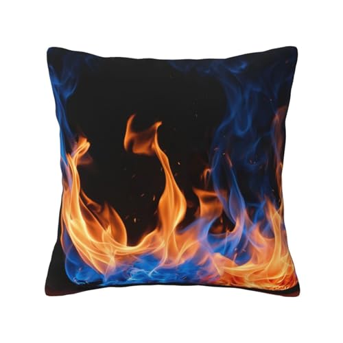 MyPiky Quadratische Kissenbezüge mit blauem Flammenmuster, für Couch, Sofa, Schlafzimmer, Büro, Wohnzimmer MyPiky Quadratische Kissenbezüge mit blauem Flammenmuster, für Couch, Sofa, Schlafzimmer, Büro, Wohnzimmer von MyPiky