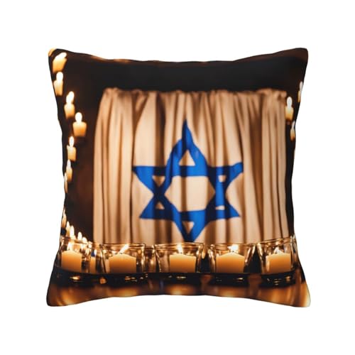 MyPiky Quadratische Kissenbezüge mit israelischer Flagge, für Couch, Sofa, Schlafzimmer, Büro, Wohnzimmer MyPiky Quadratische Kissenbezüge mit israelischer Flagge, für Couch, Sofa, Schlafzimmer, Büro, Wohnzimmer von MyPiky
