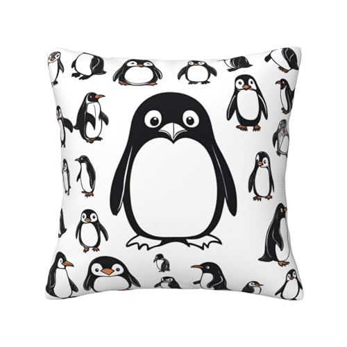 MyPiky Quadratische Kissenbezüge mit niedlichem Pinguin-Druck, für Couch, Sofa, Schlafzimmer, Büro, Wohnzimmer MyPiky Quadratische Kissenbezüge mit niedlichem Pinguin-Druck, für Couch, Sofa, Schlafzimmer, Büro, Wohnzimmer von MyPiky