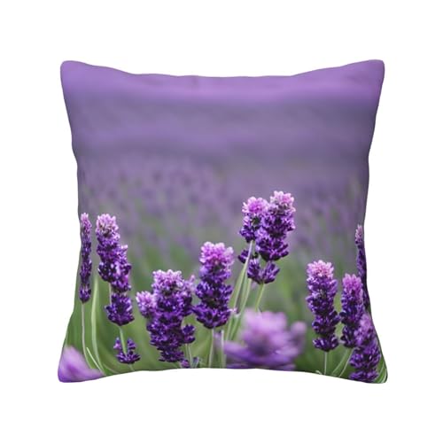 MyPiky Quadratische Kissenbezüge mit violettem Lavendel-Blumendruck, für Couch, Sofa, Schlafzimmer, Büro, Wohnzimmer MyPiky Quadratische Kissenbezüge mit violettem Lavendel-Blumendruck, für Couch, Sofa, Schlafzimmer, Büro, Wohnzimmer von MyPiky