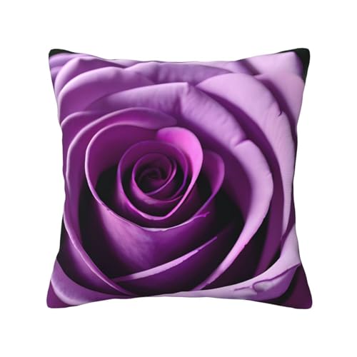 MyPiky Quadratische Kissenbezüge mit violettem Rosenmuster, für Couch, Sofa, Schlafzimmer, Büro, Wohnzimmer MyPiky Quadratische Kissenbezüge mit violettem Rosenmuster, für Couch, Sofa, Schlafzimmer, Büro, Wohnzimmer von MyPiky