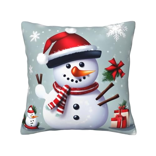 MyPiky Quadratische Kissenbezüge mit weihnachtlichem Schneemann-Motiv, für Couch, Sofa, Schlafzimmer, Büro, Wohnzimmer MyPiky Quadratische Kissenbezüge mit weihnachtlichem Schneemann-Motiv, für Couch, Sofa, Schlafzimmer, Büro, Wohnzimmer von MyPiky