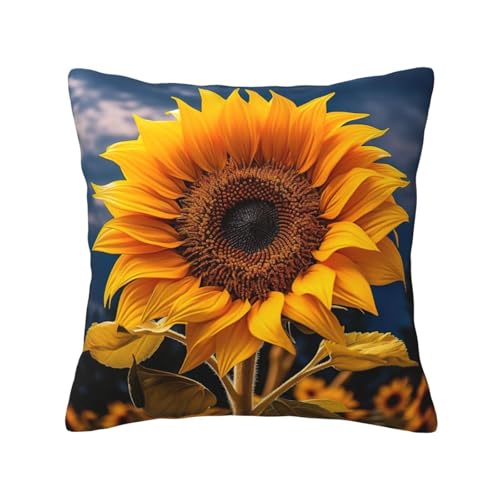 MyPiky Schöne Sonnenblumen-Überwurf-Kissenbezüge, quadratisch, für Couch, Sofa, Schlafzimmer, Büro, Wohnzimmer, Dekoration, 2 Stück von MyPiky