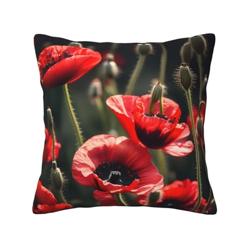 MyPiky Schöner roter Mohnblumen-Druck, quadratisch, für Couch, Sofa, Schlafzimmer, Büro, Wohnzimmer MyPiky Schöner roter Mohnblumen-Druck, quadratisch, für Couch, Sofa, Schlafzimmer, Büro, Wohnzimmer von MyPiky
