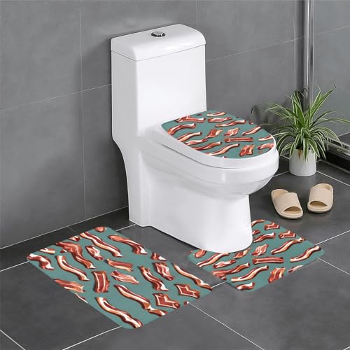 Streaky Speck Pattern Print 3-teiliges Badezimmer Teppiche Set, Badematte und WC Matte Und WC Deckel Abdeckung für Home Decorative von MyPiky