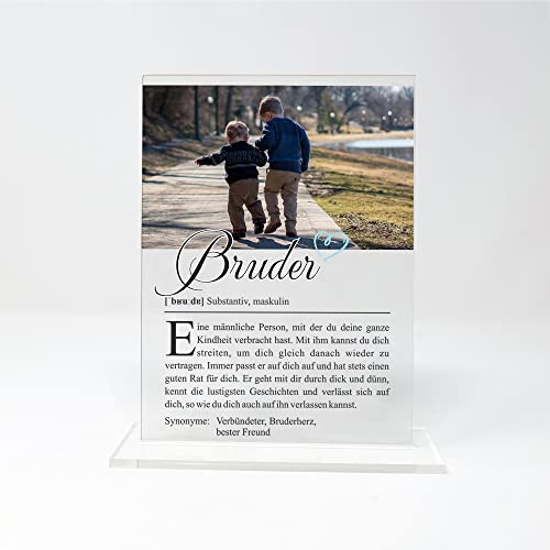 MyPrezzie Definition Glas mit eigenem Foto | Alternative zum Definition Poster | Liebe, Freunde | Personalisierte Geschenke für die Familie, Schwester, Bff (Bruder) von MyPrezzie