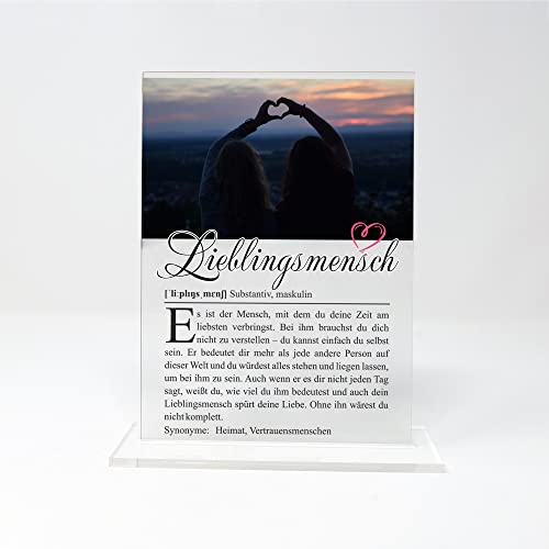 MyPrezzie Definition Glas mit eigenem Foto | Alternative zum Definition Poster | Liebe, Freunde | Personalisierte Geschenke für die Familie, Schwester, Bff (Lieblingsmensch) von MyPrezzie