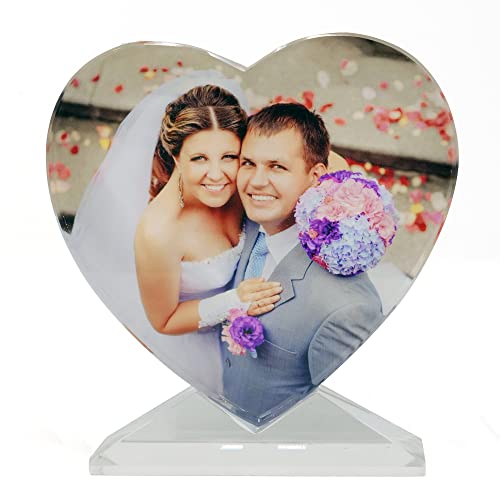 MyPrezzie Glasfoto in Farbe - Dein Foto auf einem echtem Glasherz gedruckt | Foto auf Glas als hochwertiges Fotogeschenk (Herz ca. 100 x 105 mm) - Valentinstag, Hochzeitstag, Jahrestag von MyPrezzie