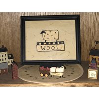 Originelles Schild Aus Gestickter Wolle von MyPrimitiveCrafts