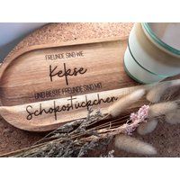 Geschenkidee Für Die Freundin | Tablett Holz Graviert Mit Spruch Freundschaft Servierbrett Dekotablett von MyPrintsandPieces