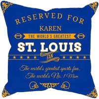 Personalisierte St Louis Fußball Kissenbezug, Einzigartiges Geschenk Für Los Angeles Widder Sportfan, Nfl Super Bowl Kissenbezug von MyRedHotDeals