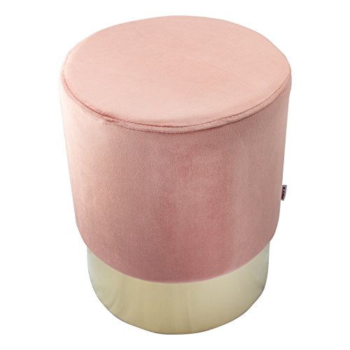 MyShop24h Kare Design Sitzhocker Hocker Modern Wohnaccessoires Retro Look Samtbezug, Farbe:Rose-Gold von MyShop24h