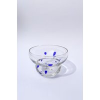 Set Mit Großem Handgemachtem Glas, Buntem Saftglas, 2 Stück, Geschenk Für Freund, Kobalt Punkte von MySimpleForms