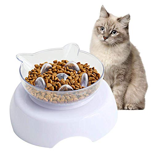 MySixKeen Pet Feeding Bowl Cats Slow Eating Bowl Transparent Abnehmbar mit PP Stable Base Pet Water Feeder zum Schutz der Wirbelsäule MySixKeen Pet Feeding Bowl Cats Slow Eating Bowl Transparent Abnehmbar mit PP Stable Base Pet Water Feeder zum Schutz der Wirbelsäule von MySixKeen
