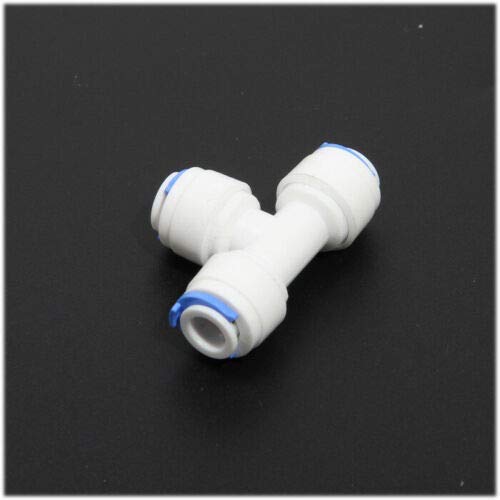 Wasserfilter Fitting Push-in Anschlüsse Schnellkupplung Fitting für RO Wasser Umkehrosmose Filtersystem (1/4"Gleiches T-Stück Steckverbinder, 3 Stück) von MySixKeen
