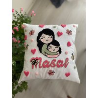 Mother Love Kissen Strukturiertes Kissenbezug Quastenkissen Dekoratives 4040 cm von MySoPunchShop