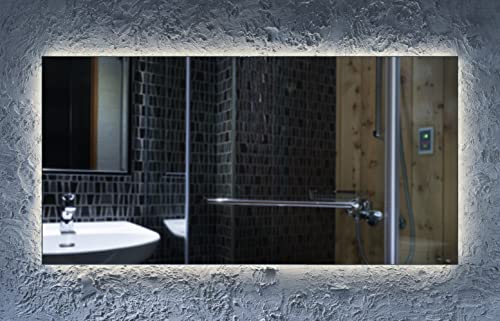 Led Hinterleuchteter Badspiegel Nova Spiegel in 5mm Stärke mit Beleuchtung Wandspiegel Lichtspiegel (150 x 70 cm, Kalt) von MySpiegel.de