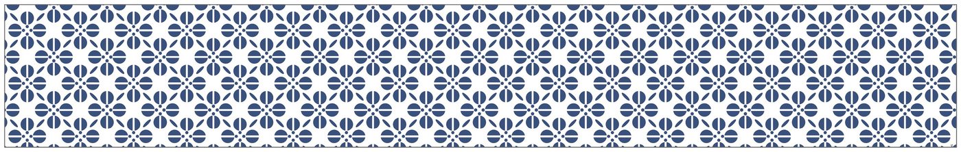 Fensterfolie Look Grafik Blumenmuster blau, MySpotti, halbtransparent, glatt, 200 x 30 cm, statisch haftend von MySpotti