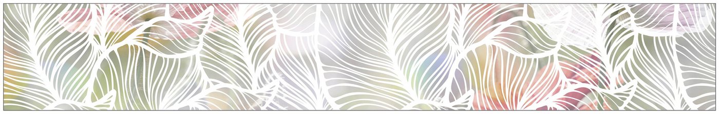 Fensterfolie Look Leaves white, MySpotti, halbtransparent, glatt, 200 x 30 cm, statisch haftend von MySpotti