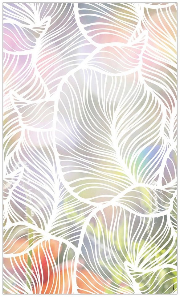 Fensterfolie Look Leaves white, MySpotti, halbtransparent, glatt, 60 x 100 cm, statisch haftend von MySpotti