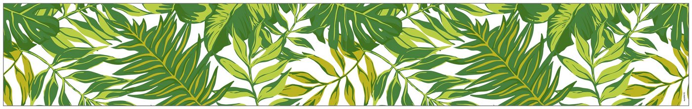 Fensterfolie Look Palm Leaves green, MySpotti, halbtransparent, glatt, 200 x 30 cm, statisch haftend von MySpotti