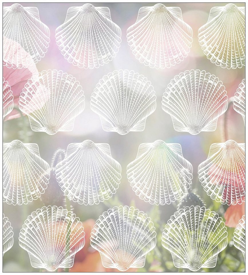 Fensterfolie Look Shells white, MySpotti, halbtransparent, glatt, 90 x 100 cm, statisch haftend von MySpotti