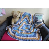 Gehäkelte Babydecke Häckeldecke Krabbeldecke Kinderdecke Grannydecke Geburt Taufe Babyparty Weich Kuschelig Warm Gemütlich von MyStrickfein