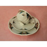 Fuerstenberg Tee Gedeck Tasse Untertasse Kuchenteller Dessertteller Vintage Porzellan von MyStyleFashionCo