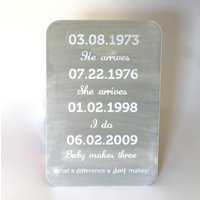 Metall Eingraviert, Was Für Einen Unterschied Ein Tag Zeichen - Benutzerdefinierte Termine, Persönliches Geschenk Familie Und Hochzeiten Macht Metall Eingraviert, Was Für Einen Unterschied Ein Tag Zeichen - Benutzerdefinierte Termine, Persönliches Geschenk Familie Und Hochzeiten Macht von MySuspendedMoments
