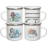 Emaille Kindertasse Mit Namen Emaillebecher Kindergeschirr Kinder Geschenke Geburtstag Weihnachtsgeschenk Mädchen Kindergartentasse Einhorn von MySweetheartDesign
