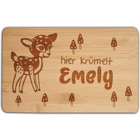 Holzbrett Mit Gravur Kinder Frühstücksbrett Personalisiert Vesperbrett Reh Waldtiere Schneidebrett Geschenk Geburtstag Mädchen Weihnachten von MySweetheartDesign