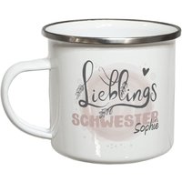 Personalisierte Geschenke Für Schwester Tasse Mit Namen Weihnachtsgeschenk Lieblingsschwester Geburtstagsgeschenk Emailletasse von MySweetheartDesign