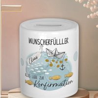 Personalisierte Spardose Konfirmation Geschenk Geldgeschenk Wunscherfüller Kinderspardose Sparbüchse Konfirmationsgeschenk von MySweetheartDesign