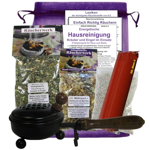 ENERGETISCHE HAUSREINIGUNG 7-TLG Räucher-Set Räucher-Set Kräuter und Engel zum RÄUCHERN mit weißer Salbei + WEIHRAUCH & MYRRHE, RÄUCHERPFANNE, ZUBEHÖR, Anleitung 95810-P ENERGETISCHE HAUSREINIGUNG 7-TLG Räucher-Set Räucher-Set Kräuter und Engel zum RÄUCHERN mit weißer Salbei + WEIHRAUCH & MYRRHE, RÄUCHERPFANNE, ZUBEHÖR, Anleitung 95810-P von MyTobaQ