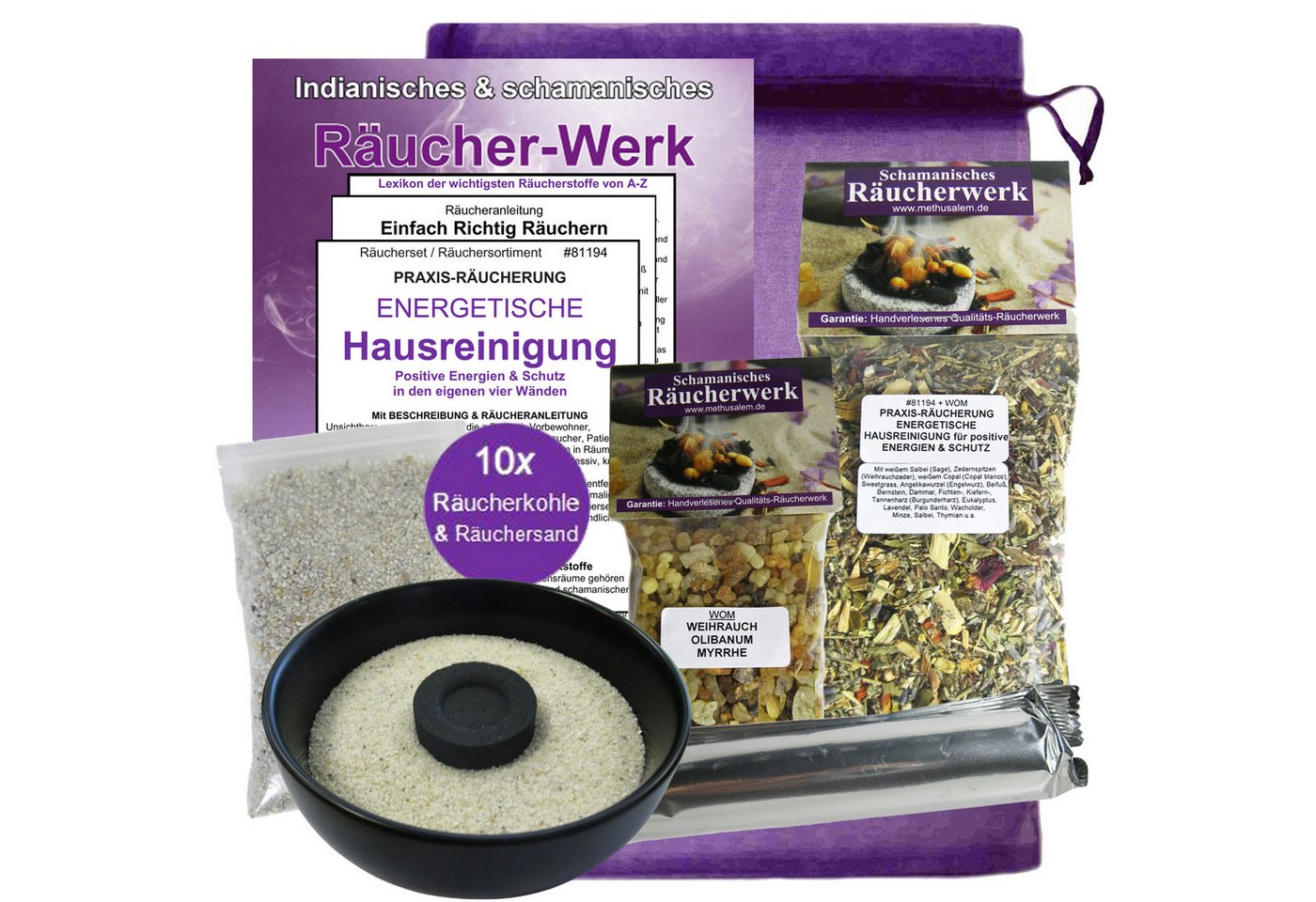 MyTobaQ Räucherschale Räuchern gegen negative Energie 7tlg Set Energetischen Hausreinigung, (1 St) von MyTobaQ