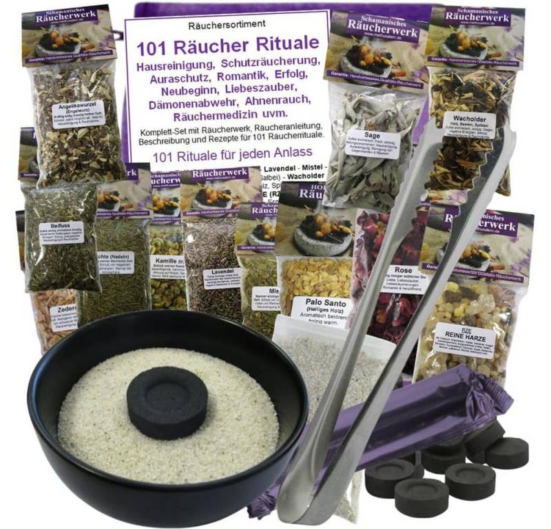 MyTobaQ Räucherschale Hausreinigung Räuchern - 20teiliges Räucher-Set 101 Rituale, Schutz., (1 St) von MyTobaQ