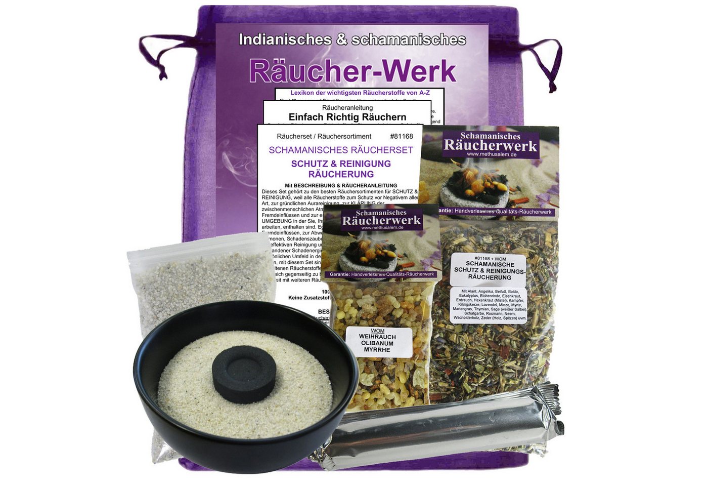 MyTobaQ Räucherschale Schamanische Schutz & Reinigungs Räucherung 7-TLG RÄUCHERSET, (1 St) von MyTobaQ