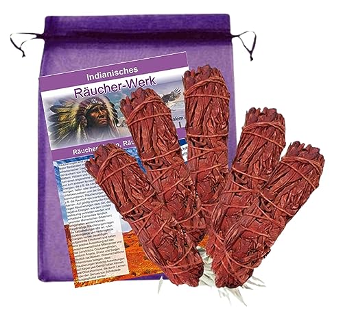 Weißer Salbei + Drachenblut räuchern 8-TLG Räucher-Set [RAUHNÄCHTE + Schutzschild gegen Negative Energie]. Räucheranleitung + Beschreibung + Täschchen [mit Booklet] 82860-2 von MyTobaQ