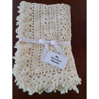 Creme-Spitze-Hand Gehäkelte Baby-Decke von MyVeryOwnBlanket