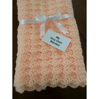Pfirsich Hand Gehäkelte Baby Decke von MyVeryOwnBlanket