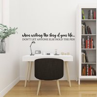 Beim Schreiben Der Geschichte Inspirierende Motivation Wand Aufkleber Zitat Kunst Für Haus Wohnzimmer Büro Gym Dekor Dekorationen 42 X 7 Zoll von MyVinylStoryDecor
