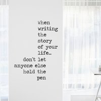Beim Schreiben Der Geschichte Von Ihrem Leben Inspirierende Motivation Aufkleber Zitat Wandkunst Für Home Wohnzimmer Büro Gym Dekor Dekorationen 17 von MyVinylStoryDecor