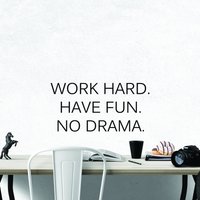 Harte Arbeit Spaß Haben Kein Drama, Die Inspirierende Motivation Wand Aufkleber Zitat Kunst Inspiriert Fokus Positive Haus Zimmer Dekor Ermutigung von MyVinylStoryDecor