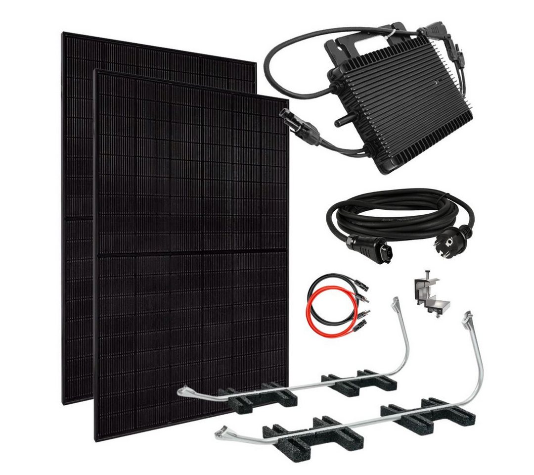 MyVoltaics Balkonkraftwerk MyCarport Solaranlage 880+ Watt – Premium transparent Variante, (2 Solarmodule TopCON Technologie Bifazial Wechselrichter steckerfertig), Genehmigungsfreies Balkonkraftwerk 880+ Watt im Komplettset von MyVoltaics