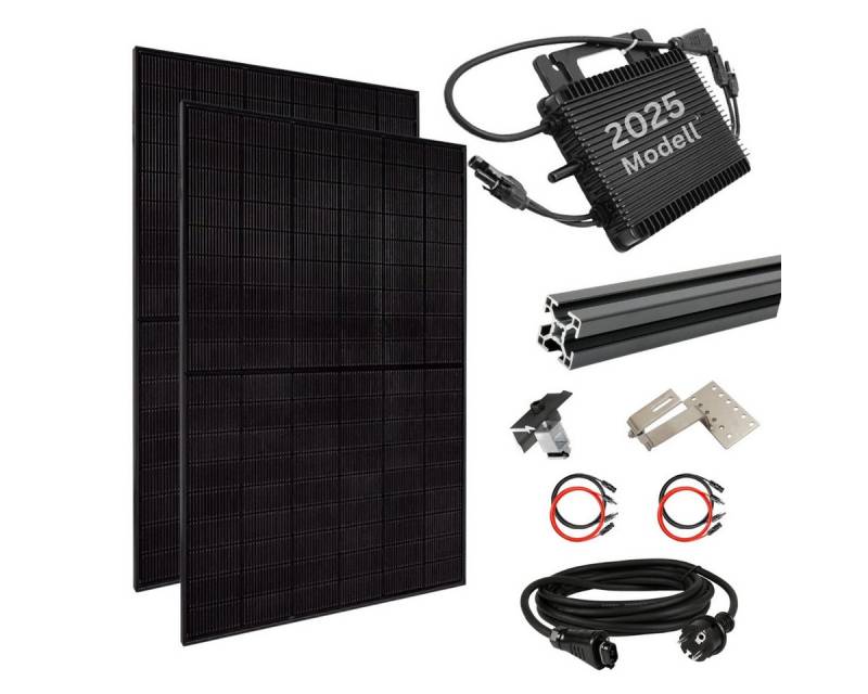 MyVoltaics Balkonkraftwerk MyPfannendach Solaranlage 880+ Watt – Premium transparent Variante, 880 W, bifaziale Module (bis zu +30% mehr Modulleistung), (Set, 5-St., 2 Solarmodule TopCON Technologie Bifazial Wechselrichter steckerfertig), Genehmigungsfrei, jetzt mit versandkostenfreier Lieferung von MyVoltaics