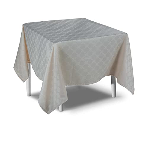 MyVorrei Quadratische Tischdecke, schmutzabweisend, Schleife aus Polyester, 100 % 260 x 260 cm von MyVorrei